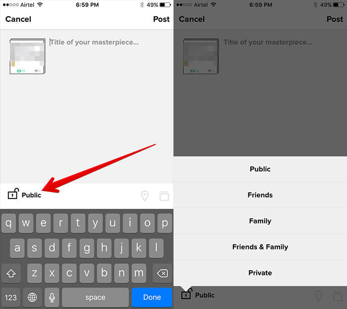 Make Flickr Album Private or Public from iPhone