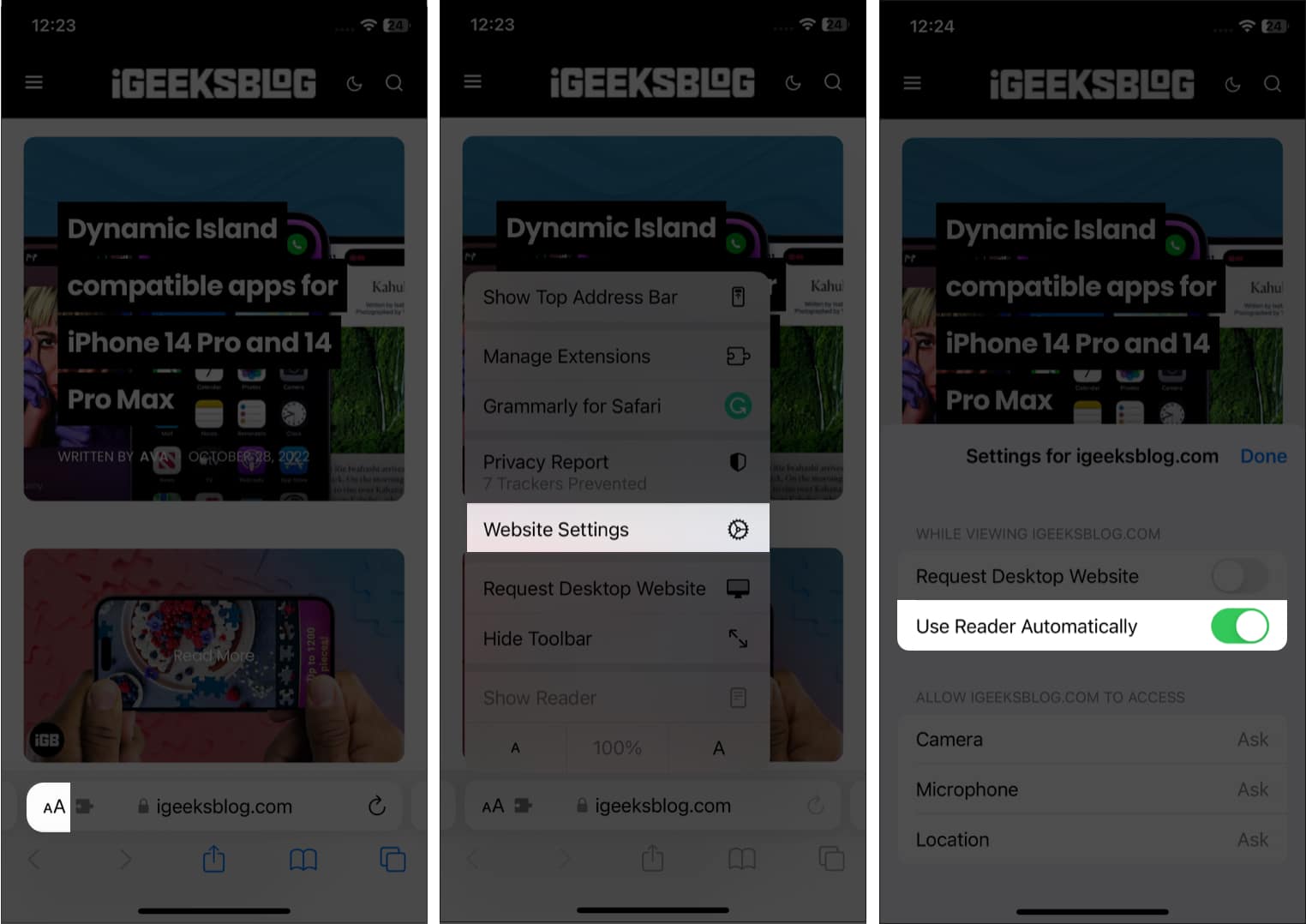 Make the most of reader mode on safari Make the most of Reader Mode on Safari