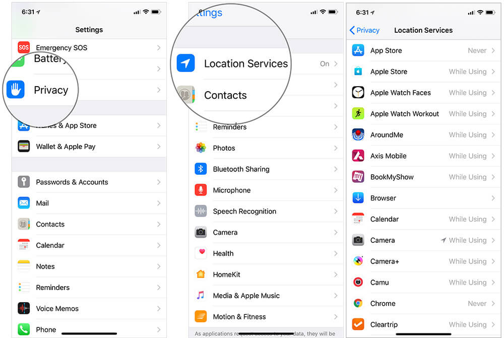 Manage Location Services on iPhone