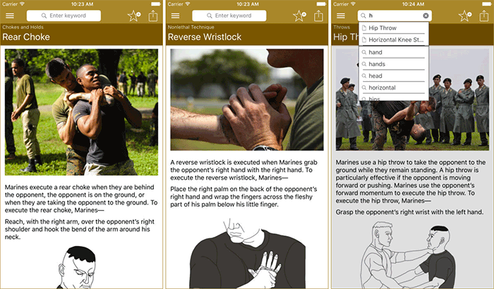 Marine Martial Arts Self-Defense iPhone App Screenshot
