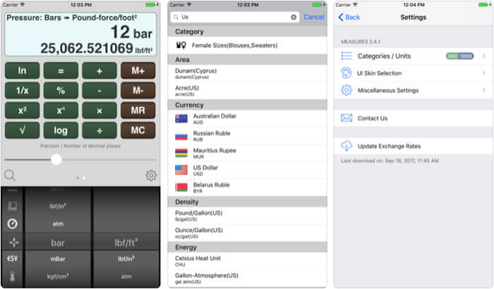 Measures iPhone and iPad App Screenshot