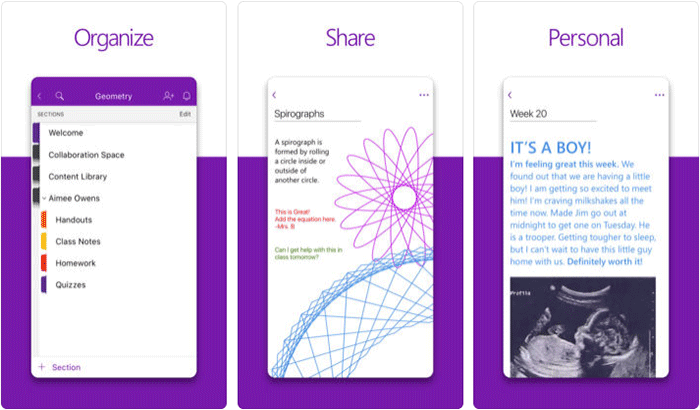 Microsoft OneNote iPhone and iPad App Screenshot