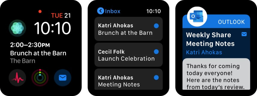 Microsoft Outlook email app for Apple Watch