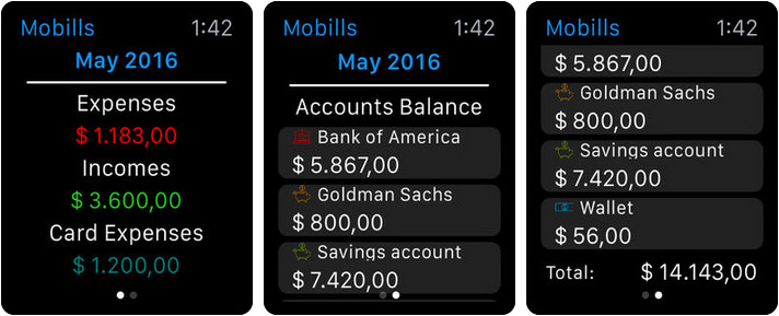 Mobills Budget Planner Apple Watch App Screenshot