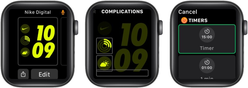 Monitor the timer from your Apple Watch face