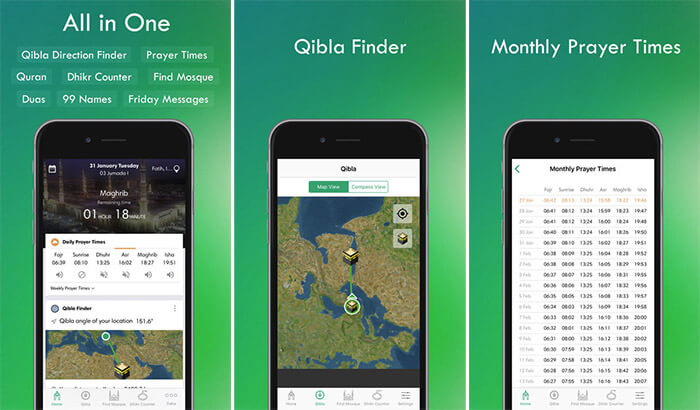 Muslim Assistant Qibla iPhone and iPad App Screenshot