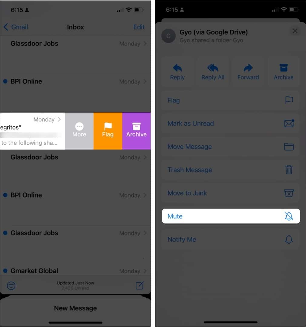 Mute Email Notifications on an iPhone