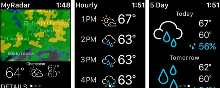 MyRadar Weather Radar Apple Watch App Screenshot