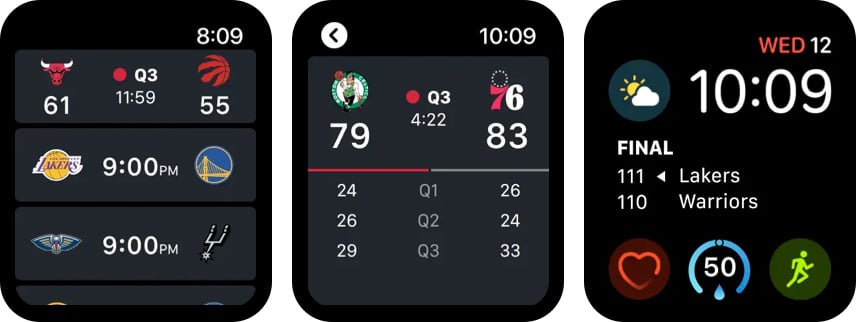 NBA Apple Watch app screenshot