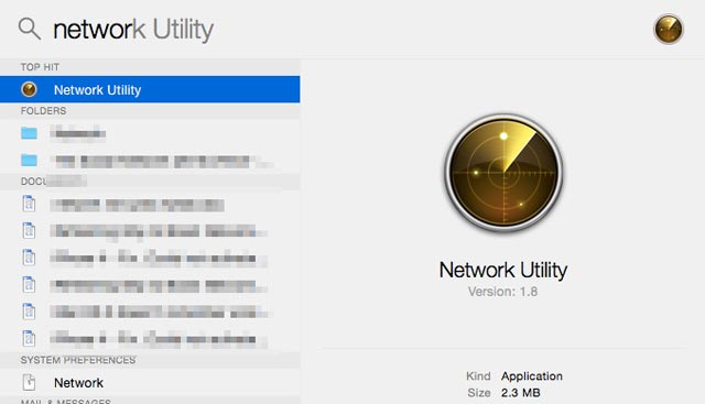Network Utility on Mac