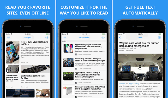 Newsify RSS Reader iPhone and iPad App Screenshot