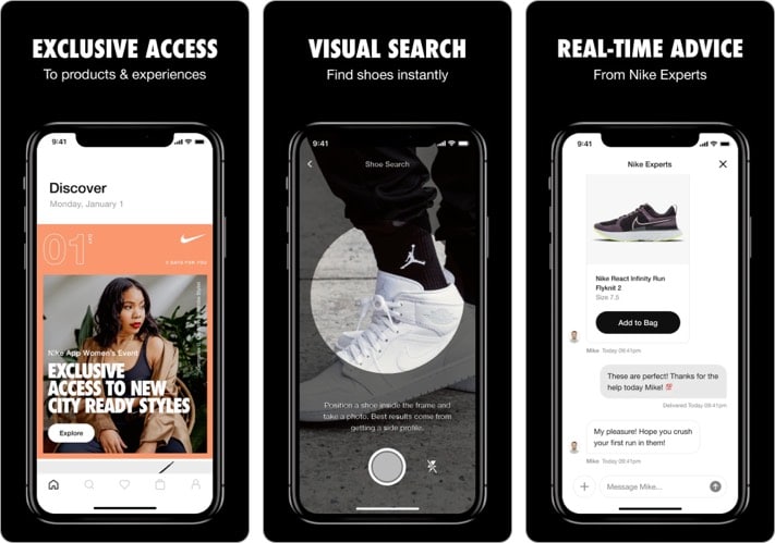 Nike best shopping app for iPhone