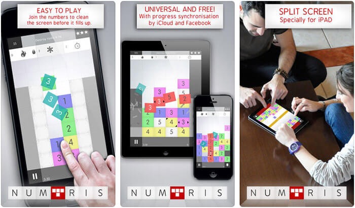 Numtris iPhone and iPad Math Puzzle Game Screenshot
