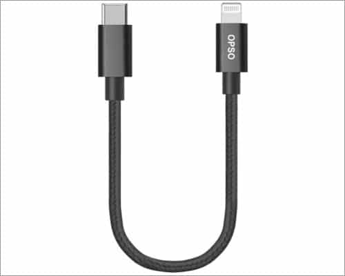 Opso short lightning to usb cable for iphone and ipad