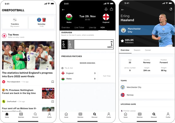 OneFootball app for iPhone