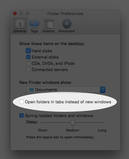 Open Folders in New Windows Instead of Tabs in Mac OS X Finder