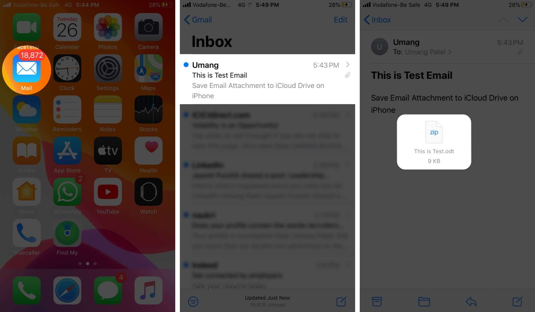open mail attachments on iphone