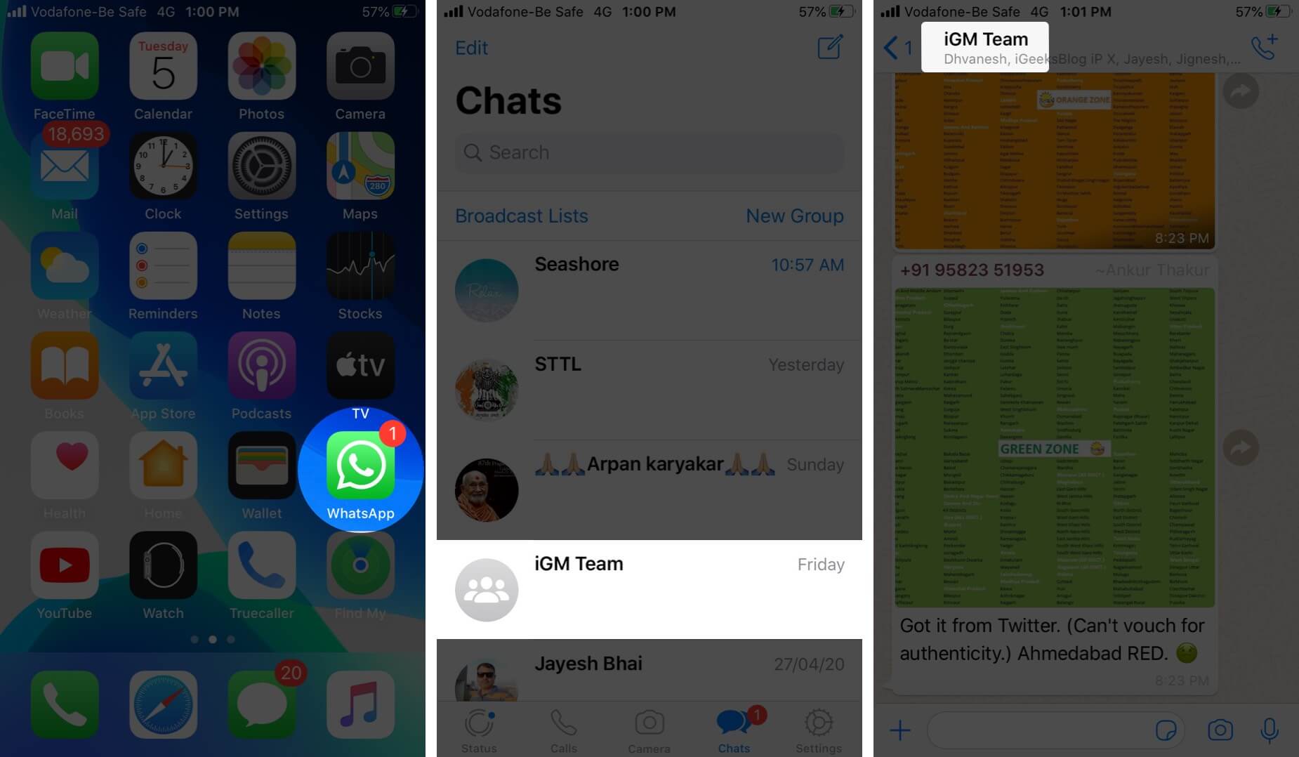 Open WhatsApp Tap on Group and Tap on Group Name