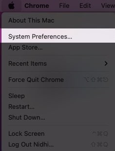 Open system Preferences on Mac
