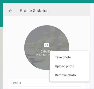 Options to Change WhatsApp Profile Picture