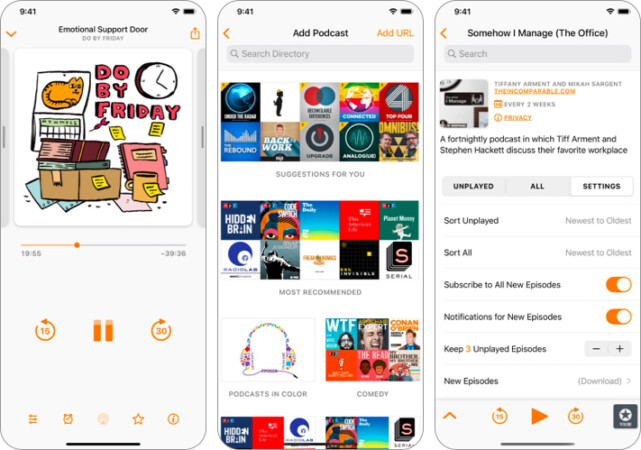 Overcast podcast app for iPhone
