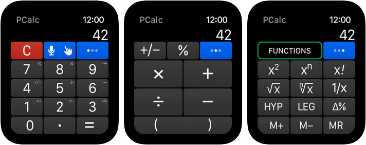 PCalc Apple Watch Calculator App Screenshot