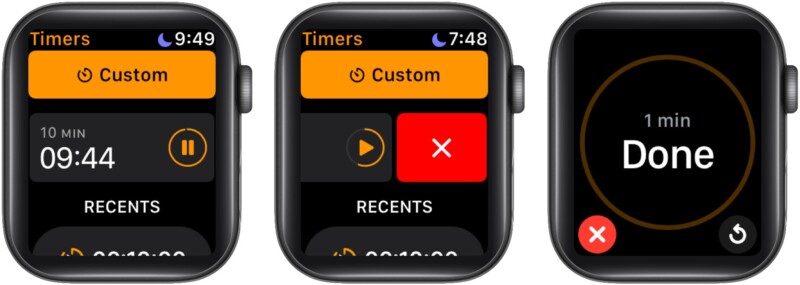 Pause the timer on Apple Watch