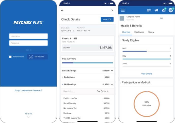 Paychex Flex iPhone and iPad App Screenshot