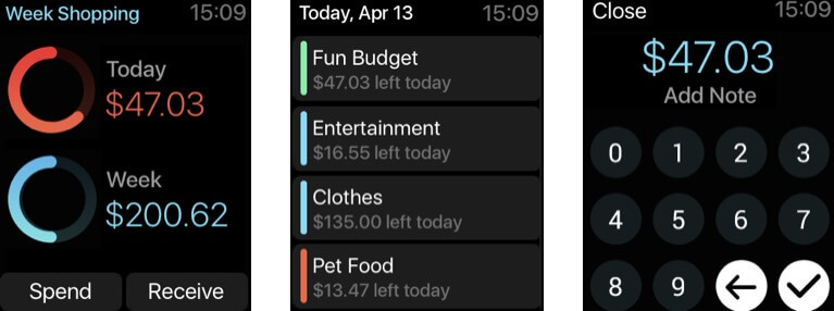 Pennies productivity app for Apple Watch