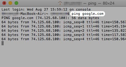 Ping Test on Mac Using Terminal