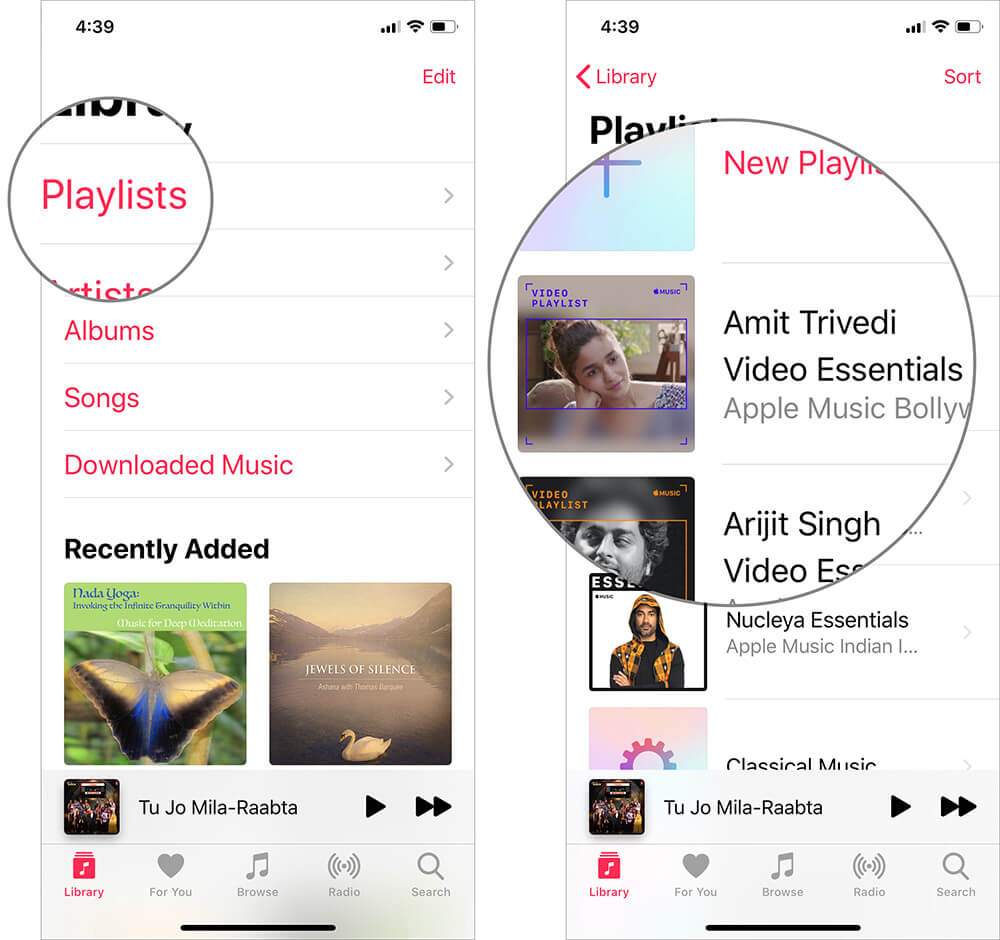 Play Song from Apple Music Playlist on iPhone
