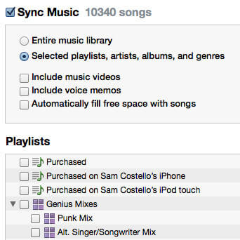 Playlist Sync on iTunes