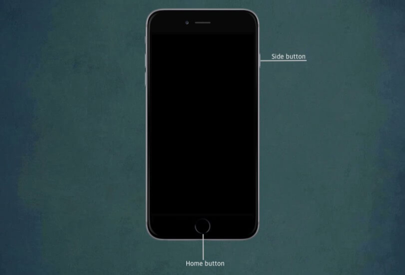 Press Home Button and Side Button Together on iPhone 6s