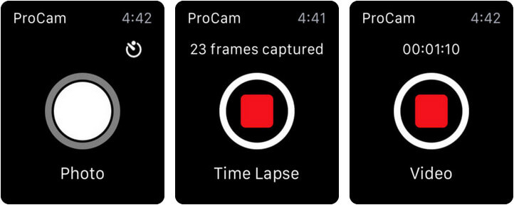 ProCam 6 Apple Watch Camera App Screenshot
