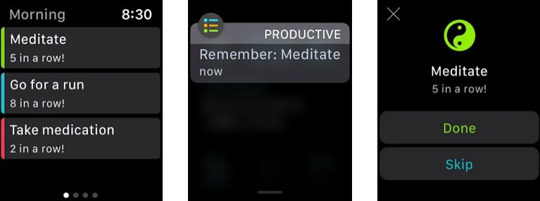 Productive Habit Tracker Apple Watch productivity app