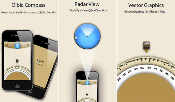Qibla Compass iPhone and iPad App Screenshot