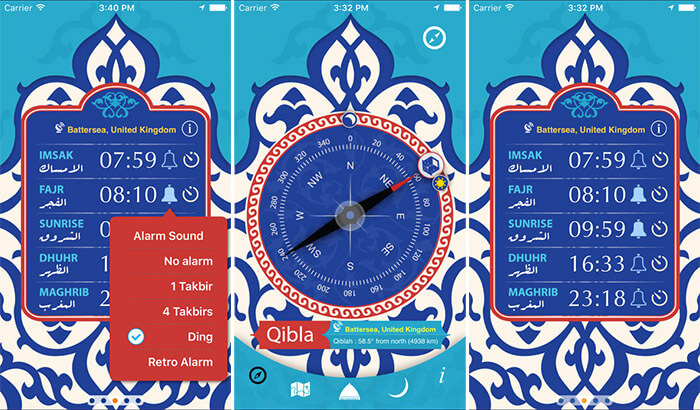 Qibla  Prayer Times iPhone and iPad App Screenshot