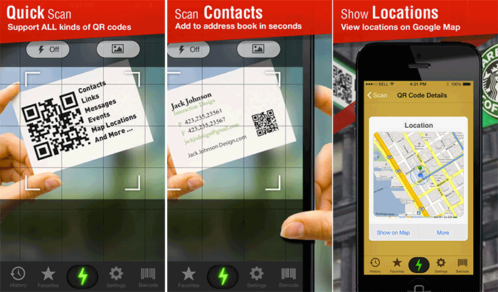 Quick Scan – QR Code Reader iPhone App Screenshot