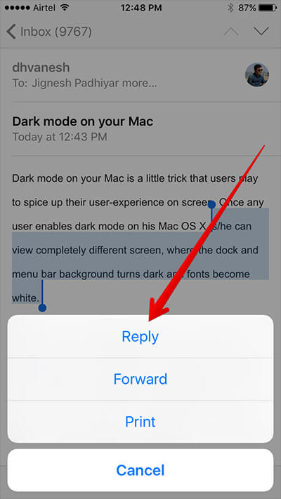 How to Quote Text in Your Email Reply on iPhone and iPad - 81