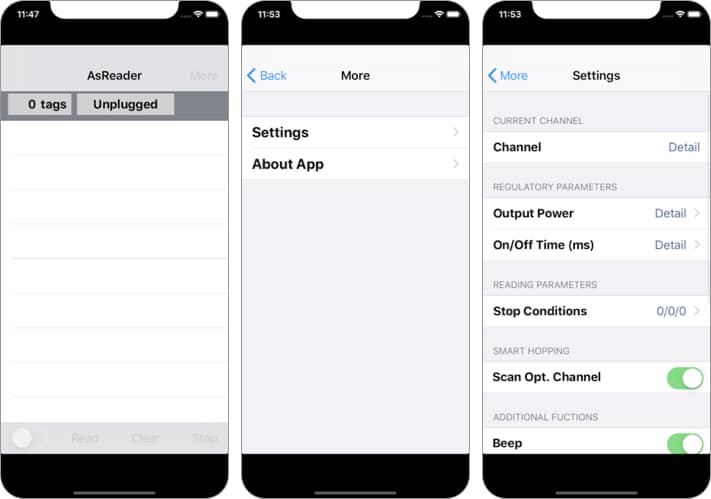 RFID AsReader Dock iPhone and iPad App