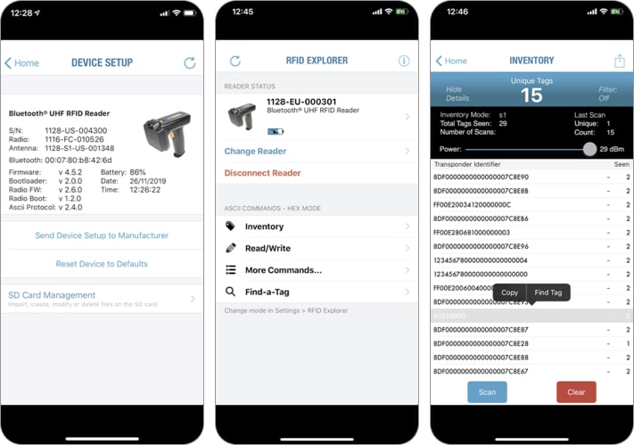 RFID Explorer iPhone and iPad App