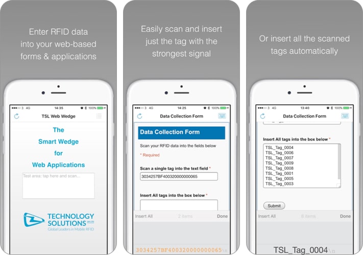 RFID Web Wedge iPhone and iPad App