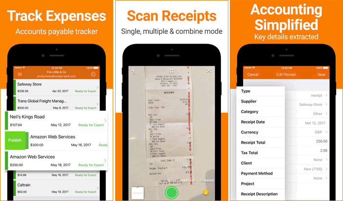 Receipt Bank Scanner & Tracker iPhone App Screenshot