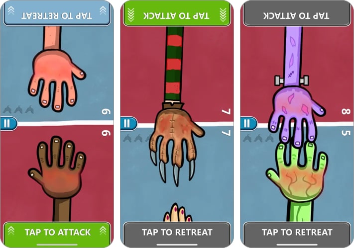 Red hands iphone game for two players Red Hands iPhone game for two players