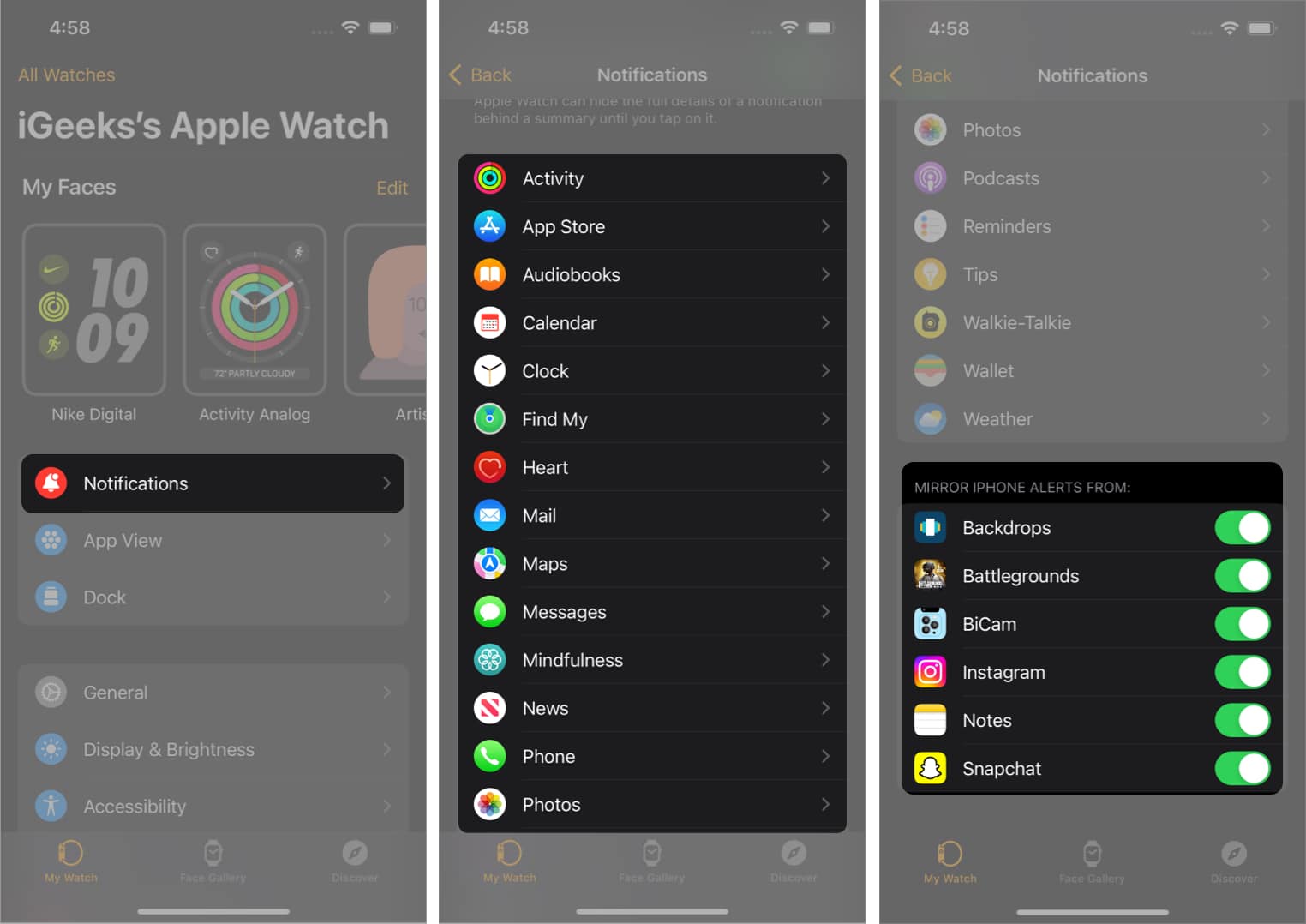 Kurangkan kebenaran pemberitahuan pada Apple Watch