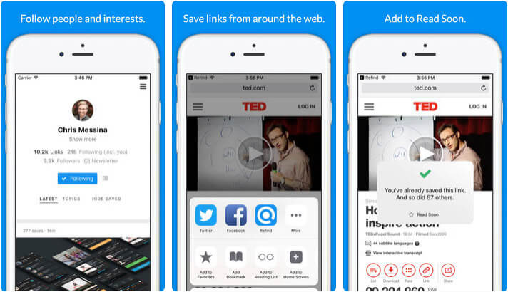 Refind iPhone and iPad Read It Later App Screenshot