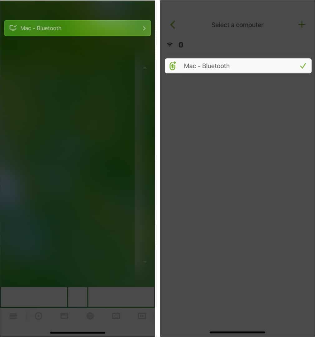 Steps to connect Mac in Remote Mouse app on iPhone
