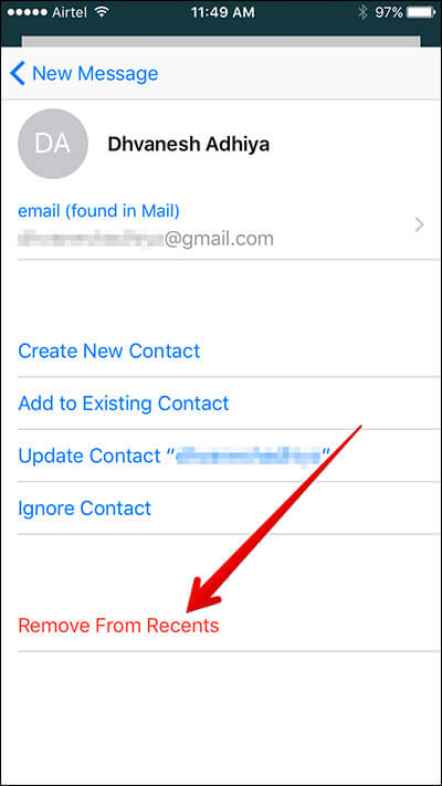 Remove Unwanted Email Suggestions from iPhone-iPad Mail App
