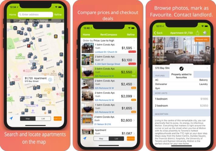 Rent Compass Apartment Finder iPhone and iPad App Screenshot