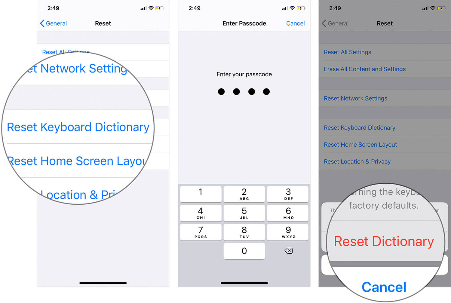 Reset Keyboard Dictionary on iPhone or iPad